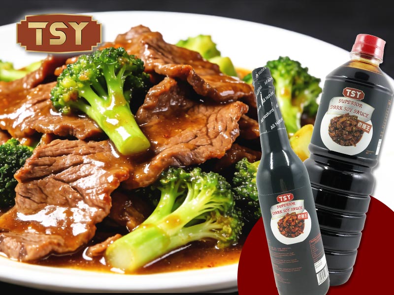 Koyu Soya Soslu ve Brokoli ile Tavada Kızartılmış Dana Eti